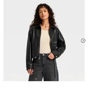 Women's Black Faux Leather Jacket